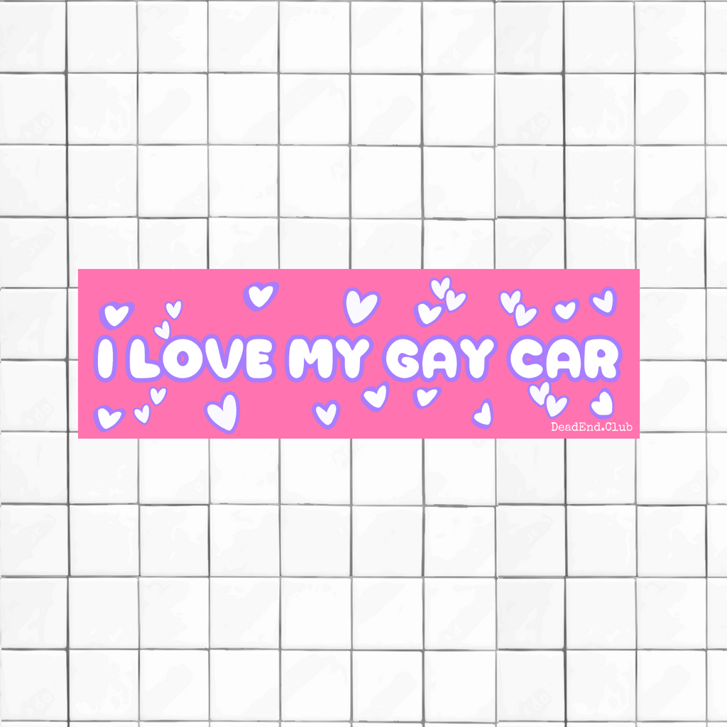 Gay Car Bumper Sticker (Pink) - DEAD-END CLUB