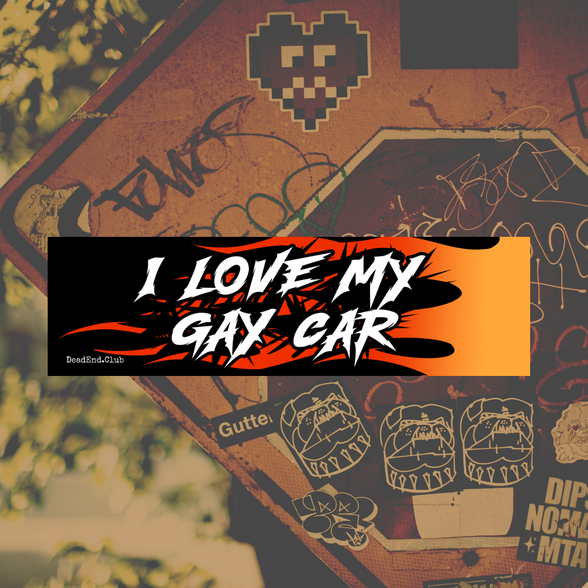 Gay Car Bumper Sticker (Fire) - DEAD-END CLUB