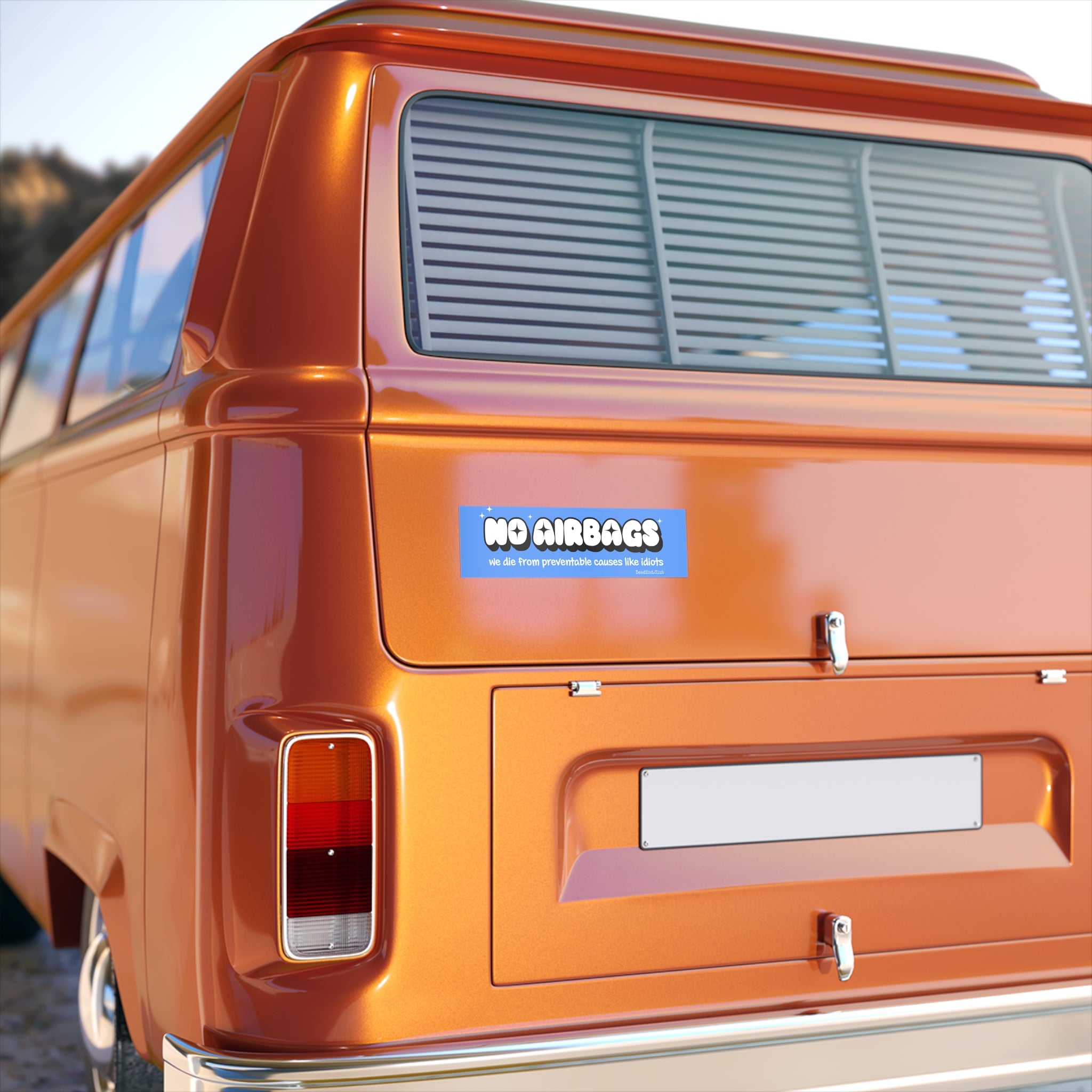 No Airbags Bumper Sticker Blue - DEAD-END CLUB