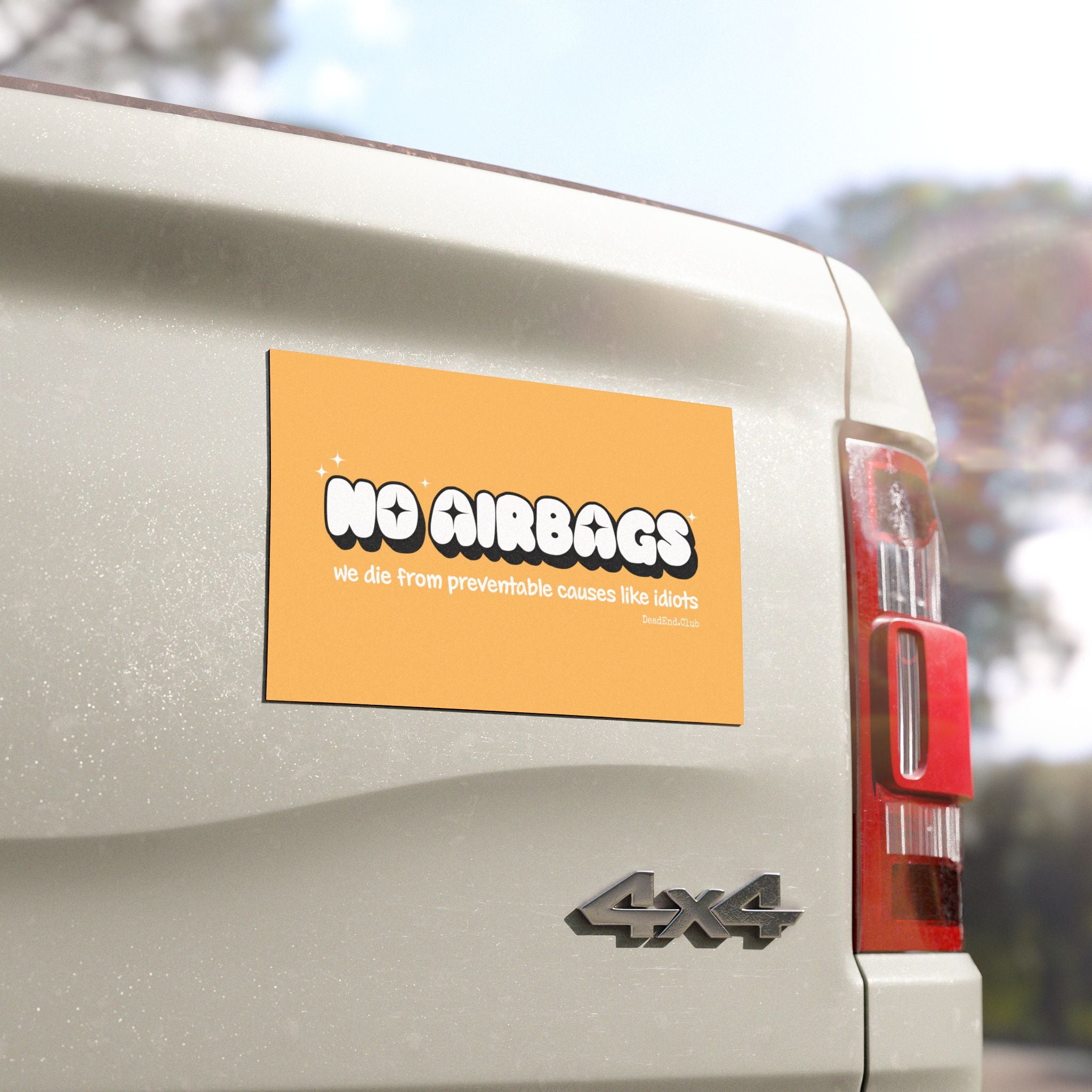 No Airbags Bumper Magnet Yellow - DEAD-END CLUB