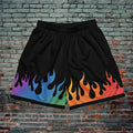 Flamin' Rainbow Mesh Shorts
