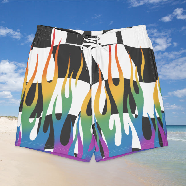 Checkerboard Pride Swim Trunks