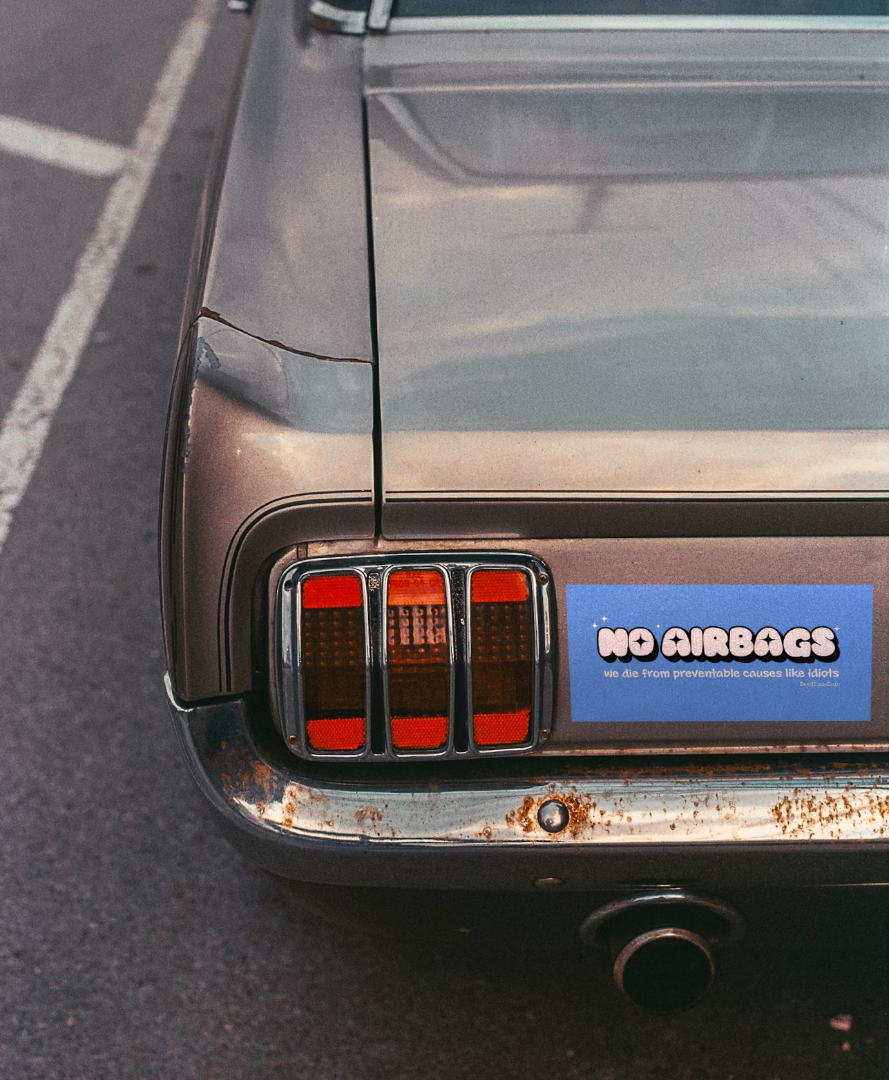 No Airbags Bumper Sticker Blue - DEAD-END CLUB